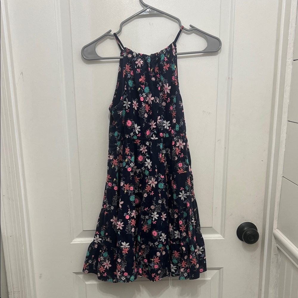 Sonoma Floral Kids Dress - Dark Blue with Pink and Green